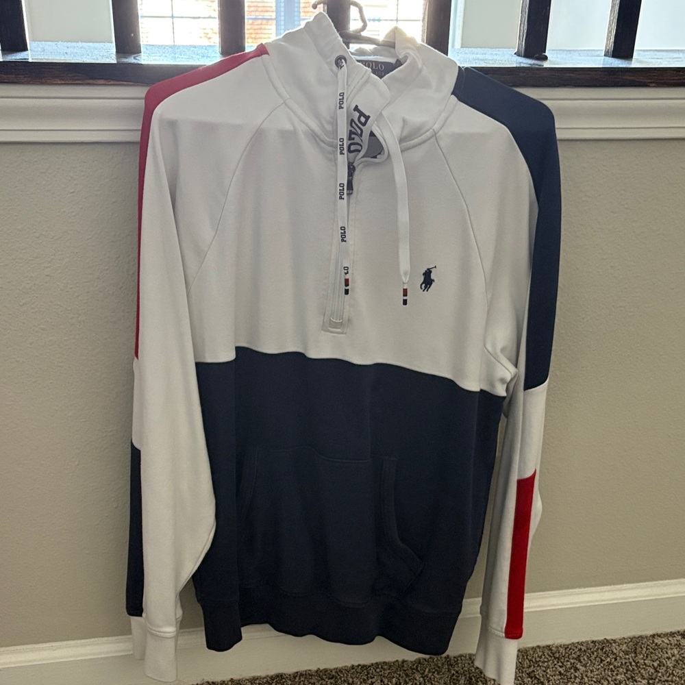 Polo by Ralph Lauren Colorblock Hoodie - Red, White, and Blue
